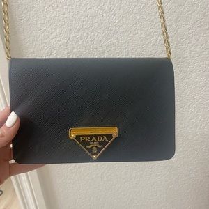 Prada small wallet bag on chain